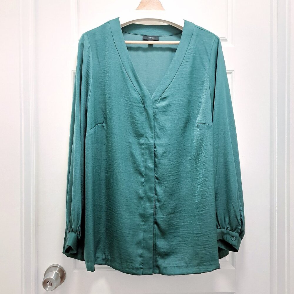 Alfani Jade V-Neckline Button Up Blouse Size 2X